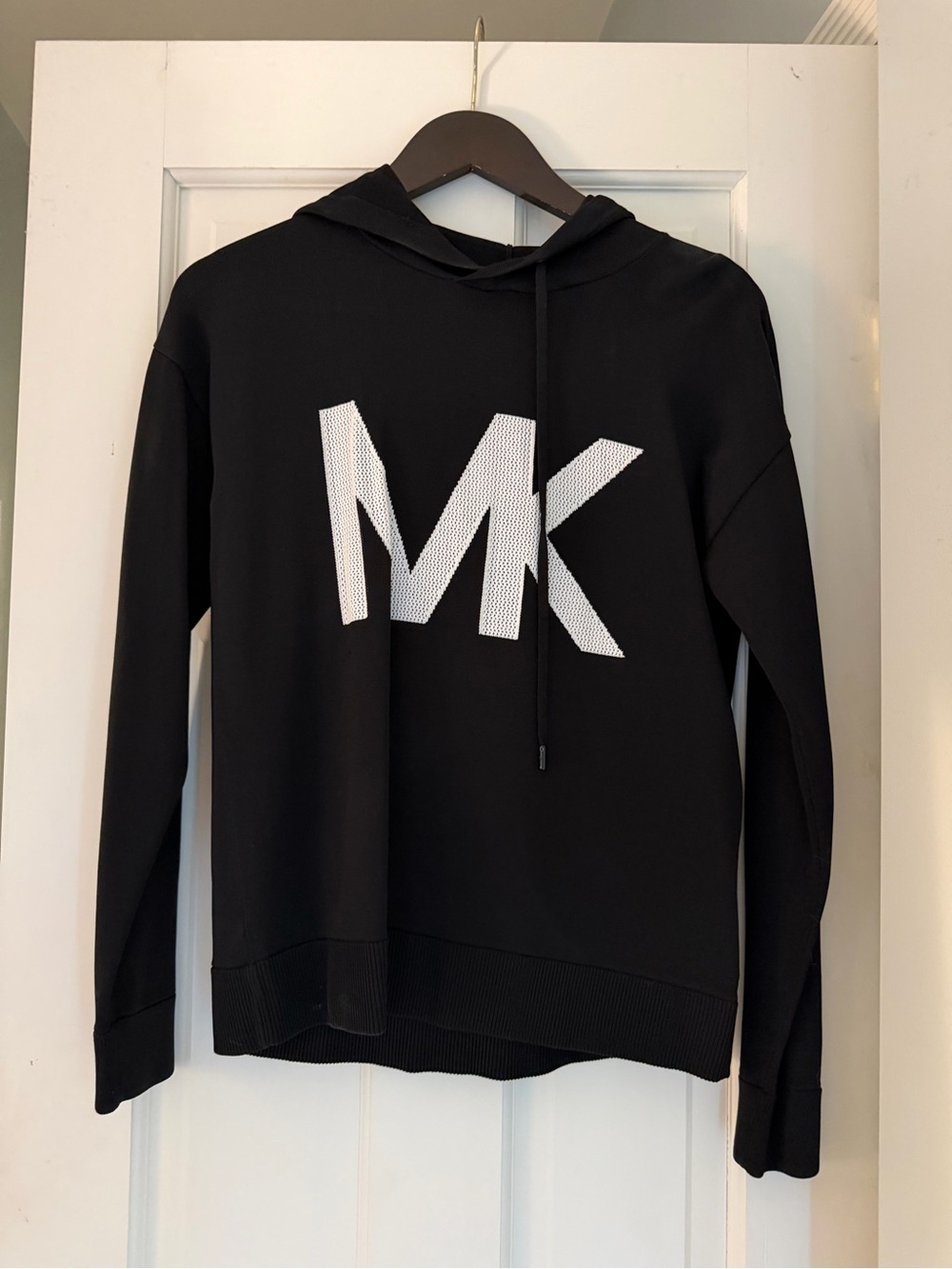Michael Kors Black Hoodie with White MK Graphic